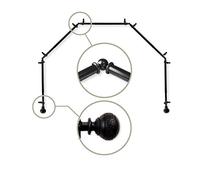 Rod Desyne Bay Window Curtain Rod, Black