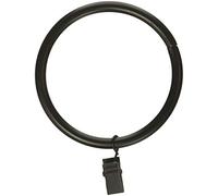 Rod Desyne Curtain Rings w/Clip, Black, Set of 10