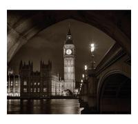 Rod Edwards Darkness Falls London Canvas Print Black/white (60Cm X 80Cm)