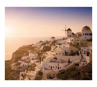 Rod Edwards Lazy Days Santorini Canvas Print Multicoloured (80Cm X 60Cm)