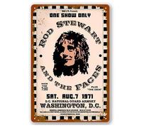 Rod & Faces Stewart With The Grin (1971) Rock Poster Vintage Metal Aluminium Sign Tin Sign-Home Decor Garage Man Cave Wall Art 12" X 8"