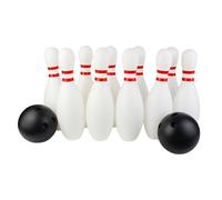 Rod for Kids 3-4 Children's Bowling Toy Set Kindergarten Boys Sports Baby Large Indoor And Outdoor Sports 10 Bottles 2 Vintage Wooden Spinning Tops (White, One Size)