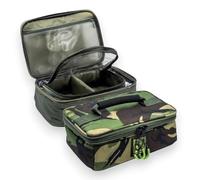 Rod Hutchinson CLS Fishing Tackle Accessory Bag - Olive Green Camo Tackle Storage Case, Waterproof Bottom, Multi-Compartment, 600D Nylon, 26x18.5x9cm