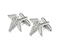 Rod of Asclepius Cufflinks Medical Profession Angel's Wing Doctors Caduceus Symbols Cuff Link Men Accessory