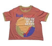 Rod Stewart Crop Top T Shirt in My Heart Logo New Official Women's Orange, Orange, M