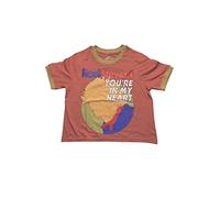 Rod Stewart Crop Top T Shirt in My Heart Logo New Official Women's Orange, Orange, M