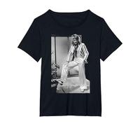 Rod Stewart Faces Singer Striped Jacket in 1975 T-Shirt, Women's Plus, Black, 6X