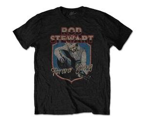 Rod Stewart Forever Young Crest T-Shirt in Black | Size: Medium Rod Stewart Black M
