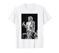 Rod Stewart Live Mic Stand Pose Faces By Allan Ballard T-Shirt