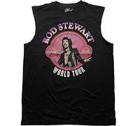 Rod Stewart Vest Top World Tour Maggie May Logo Official Unisex Black M