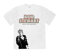 Rod Stewart T Shirt Rock The Holidays Logo Official White M