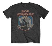 Rod Stewart - T-Shirt # Xl Grey Unisex # Forever Crest