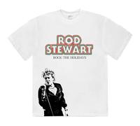 Rod Stewart T Shirt Rock The Holidays Logo Official White M