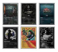 Rod Wave Poster Album Cover Limited Edition Posters ，Rapper Music Posters Room Aesthetic Canvas Wall Art Prints for Teens, Boys, Girls Room Decor Set of 6 for(8x12inch, Unframed)