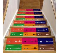 RODAILYCAY 15pcs Stair Treads Non Slip for Wooden Steps, Parrot Birds on the Wire Stair Carpets Runner Treads, Indoor Stairsway Runner Rugs, Safety Staircase Mats for Elders Kids Dogs