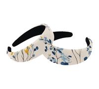 RODAILYCAY 2 Packs Colorful Flower Pattern Velvet Padded Head Bands, Vintage Thick Hair Band, Non Slip Wide Hair Band Hoops, Hair Accessories for Women