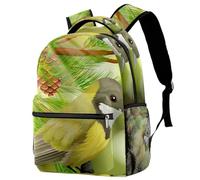 RODAILYCAY a Beautiful Bird on Pine Tree Backpack for Women, 16 Inch Laptop Backpack, College Bookbag School Bag, Water Resistant Travel Hiking Daypack