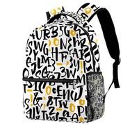 RODAILYCAY ABC Pattern Is Cute Travel Laptop Backpack, College High School Backpack, Large Capacity Bookbag, Cute Backpack for Men Women