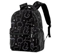 RODAILYCAY Animal Cookie Cutter Pattern Backpack for Women, 16 Inch Laptop Backpack, College Bookbag School Bag, Water Resistant Travel Hiking Daypack
