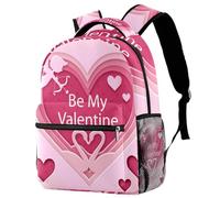 RODAILYCAY Be My Valentine Angle Red Love Backpack for Women, 16 Inch Laptop Backpack, College Bookbag School Bag, Water Resistant Travel Hiking Daypack