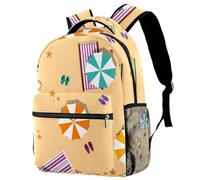 RODAILYCAY Beach Seaside Pattern School Backpack for Men & Women, Travel Bag with Laptop Compartmen, Lightweight School Bookbag, High School Middle Backpack for Boys Girls