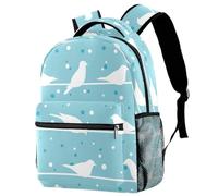 RODAILYCAY Bird on a Wire at Winter Blue Backgroun Travel Laptop Backpack, 16 Inch Large School Backpacks for Teen Boys and Girls, WaterProof Computer Bag Bookbag