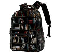 RODAILYCAY Bookshelf Reading Knowledge Travel Laptop Backpack, 16 Inch Large School Backpacks for Teen Boys and Girls, WaterProof Computer Bag Bookbag