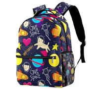 RODAILYCAY Colorful Animals Word Pattern School Backpack for Men & Women, Travel Bag with Laptop Compartmen, Lightweight School Bookbag, Middle High School Backpack for Boys Girls