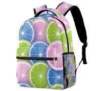RODAILYCAY Cute Backpack for Teen, Girls, Boys, Pop Color Style Citrus Slices Background Large Capacity Bookbag, Travel Laptop Backpack, Water Resistant College School Bag
