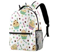 RODAILYCAY Cute Frozen Yogurt Cream Pattern Travel Laptop Backpack, 16 Inch Large School Backpacks for Teen Boys and Girls, WaterProof Computer Bag Bookbag