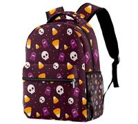 RODAILYCAY Cute Halloween Coffin Ghost Pattern Travel Laptop Backpack, 16 Inch Large School Backpacks for Teen Boys and Girls, WaterProof Computer Bag Bookbag