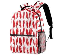 RODAILYCAY Cute School Bags for Girls Boys, Red Yarn Thread Pattern Abstract Large Backpack Rucksack for School, Lightweight Travel Laptop Backpack