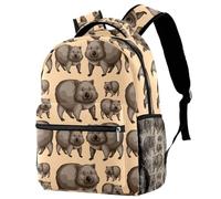 RODAILYCAY Cute Wombats Animals Travel Laptop Backpack, College High School Backpack, Large Capacity Bookbag, Cute Backpack for Men Women