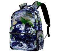 RODAILYCAY Earth Universe School Backpack for Men & Women, Travel Bag with Laptop Compartmen, Lightweight School Bookbag, Middle High School Backpack for Boys Girls