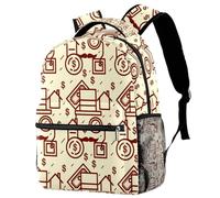RODAILYCAY Funny Cartoon Monopoly Pattern Travel Laptop Backpack, 16 Inch Large School Backpacks for Teen Boys and Girls, WaterProof Computer Bag Bookbag