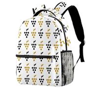 RODAILYCAY Golden Black Creative Grapes Pattern School Backpack for Men & Women, Travel Bag with Laptop Compartmen, Lightweight School Bookbag, High School Middle Backpack for Boys Girls