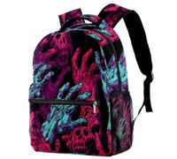 RODAILYCAY Halloween Zombie Hand School Backpack for Men & Women, Travel Bag with Laptop Compartmen, Lightweight School Bookbag, Middle High School Backpack for Boys Girls