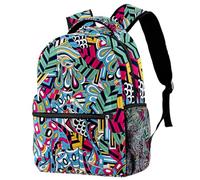 RODAILYCAY Harmony Graffiti Texture Backpack for Women, 16 Inch Laptop Backpack, College Bookbag School Bag, Water Resistant Travel Hiking Daypack