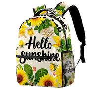 RODAILYCAY Hello Sunshine Sunflower Backpack for Women, 16 Inch Laptop Backpack, College Bookbag School Bag, Water Resistant Travel Hiking Daypack