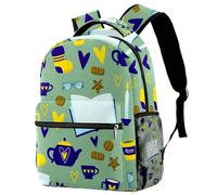 RODAILYCAY Hygge Green School Backpack for Men & Women, Travel Bag with Laptop Compartmen, Lightweight School Bookbag, High School Middle Backpack for Boys Girls