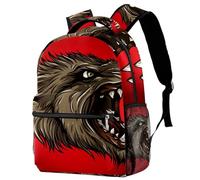 RODAILYCAY Kids Backpack, Beast Head School Backpack, Waterproof Rucksack Casual Daypack, Book Bag Laptop Bag for Men Women