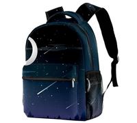 RODAILYCAY Kids Backpack, Shooting Star at Night School Backpack, Waterproof Rucksack Casual Daypack, Book Bag Laptop Bag for Men Women