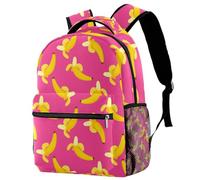 RODAILYCAY Kids Backpack, Summer Banana Seamless Background School Backpack, Waterproof Rucksack Casual Daypack, Book Bag Laptop Bag for Men Women
