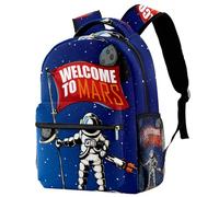 RODAILYCAY Kids Backpack, Welcome To Mars Exploration School Backpack, Waterproof Rucksack Casual Daypack, Book Bag Laptop Bag for Men Women