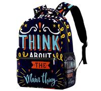 RODAILYCAY Laptop Backpack, Blue Thing about the Main Thing Durable School Backpack for College High School, Water Resistant Travel Hiking Ruckpack