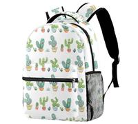 RODAILYCAY Laptop Backpack, Cactus Green Beautiful Durable School Backpack for College High School, Water Resistant Travel Hiking Ruckpack
