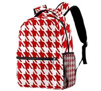 RODAILYCAY Laptop Backpack, Cute Red Knitting Christmas Pattern Durable School Backpack for College High School, Water Resistant Travel Hiking Ruckpack