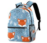 RODAILYCAY Laptop Backpack, Foxes Blue Durable School Backpack for College High School, Water Resistant Travel Hiking Ruckpack