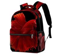 RODAILYCAY Laptop Backpack, Halfmoon Betta Fish Durable School Backpack for College High School, Water Resistant Travel Hiking Ruckpack