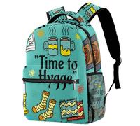 RODAILYCAY Laptop Backpack, Hygge Time To Happy Durable School Backpack for College High School, Water Resistant Travel Hiking Ruckpack